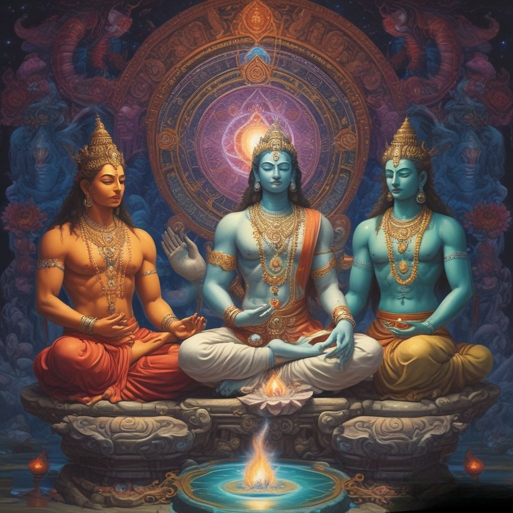 Who Are Brahma, Vishnu, and Shiva Meditating To